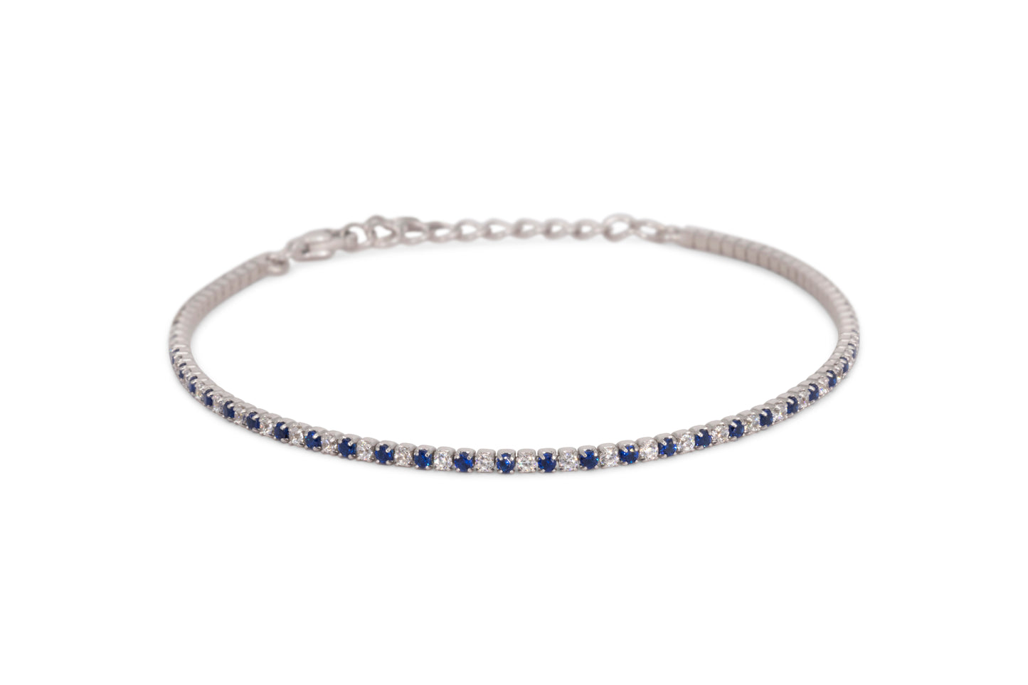 Bracciale Dilvdò Tennis 1.5mm Silver Blue & White