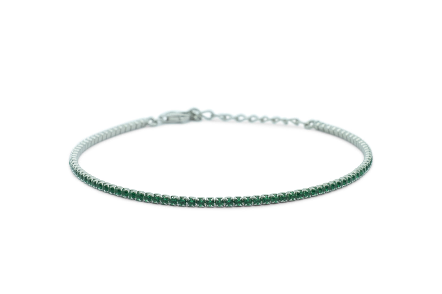 Bracciale Dilvdò Tennis 1.5mm Silver Green