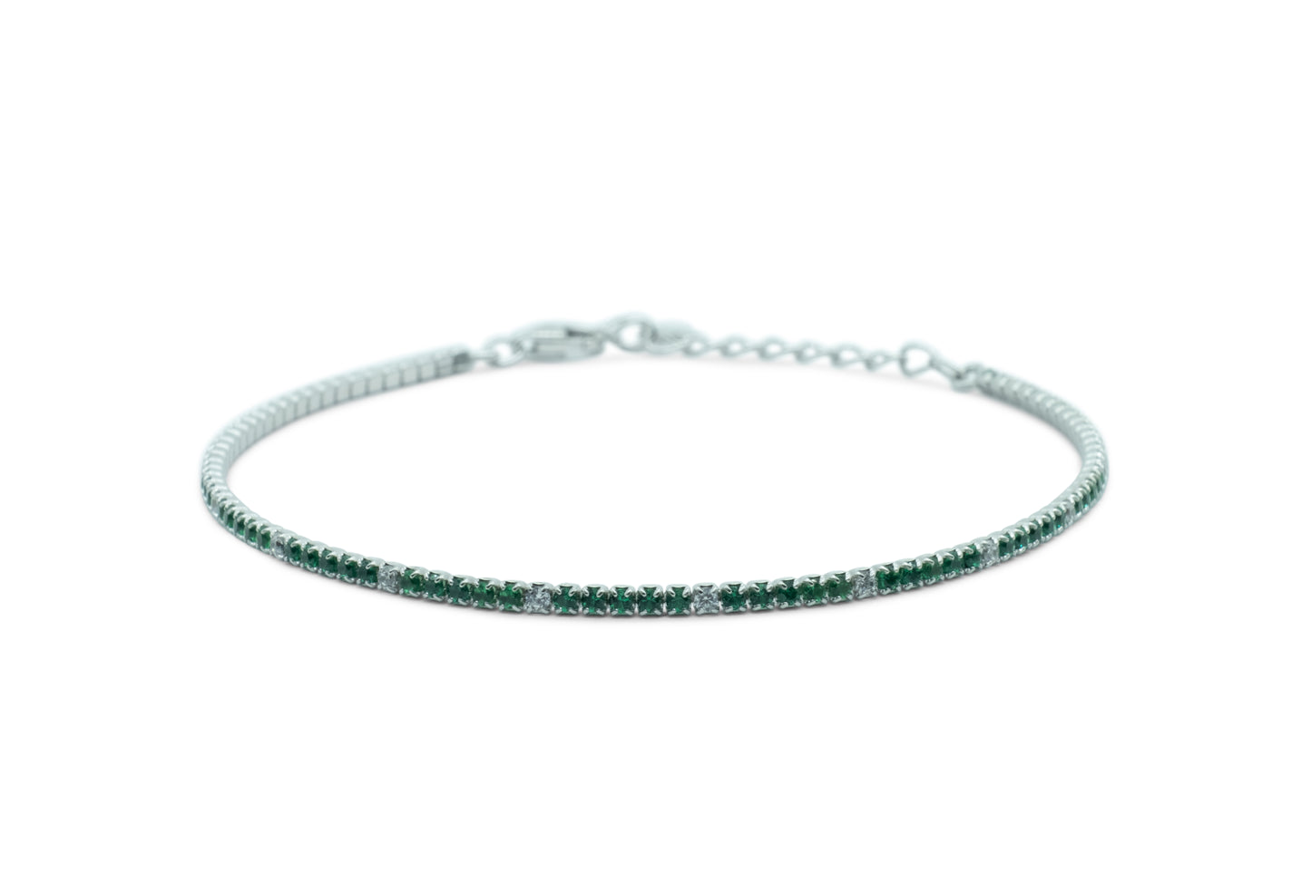 Bracciale Dilvdò Tennis 1.5mm Silver Green & White