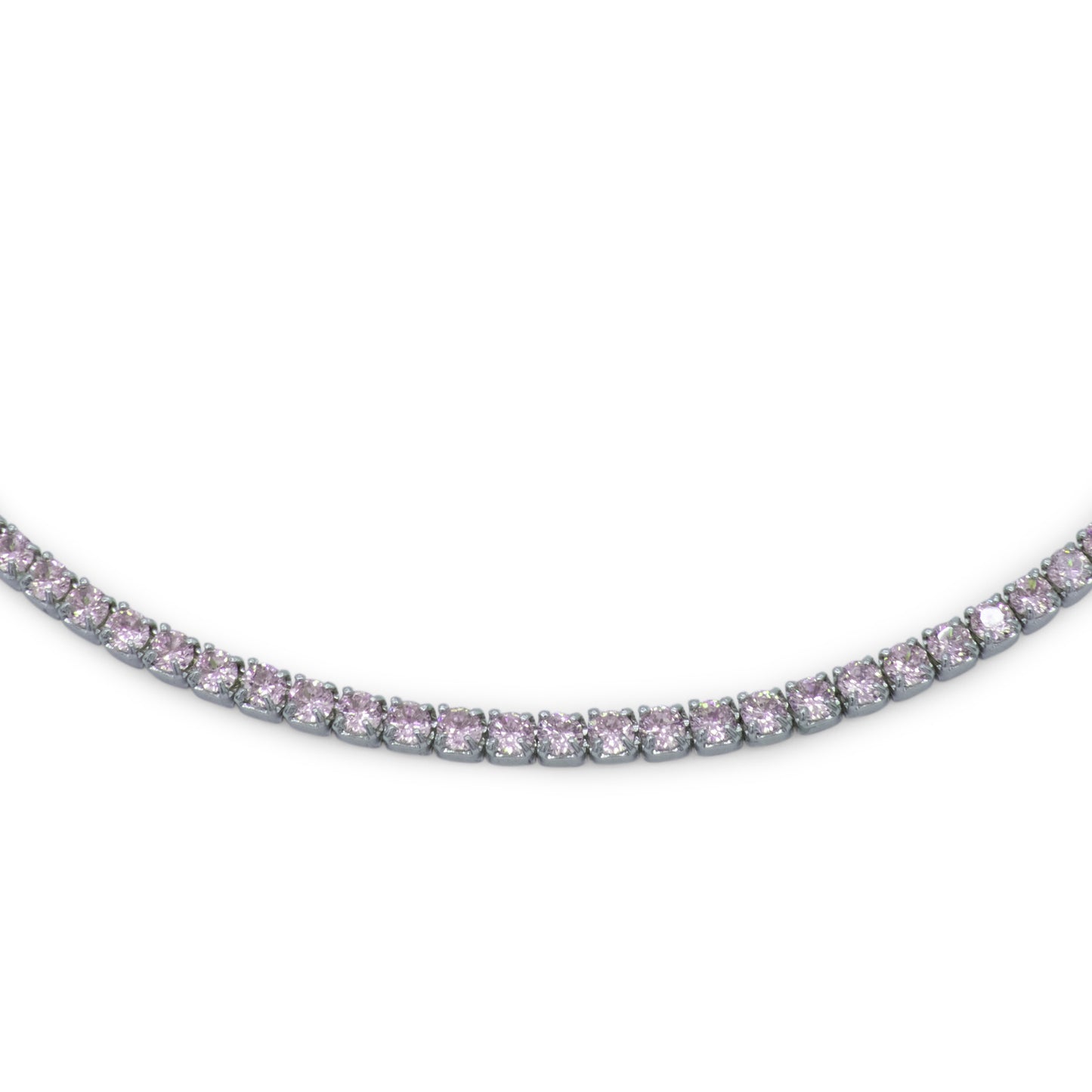 Chocker Dilvdò Tennis Silver Pink