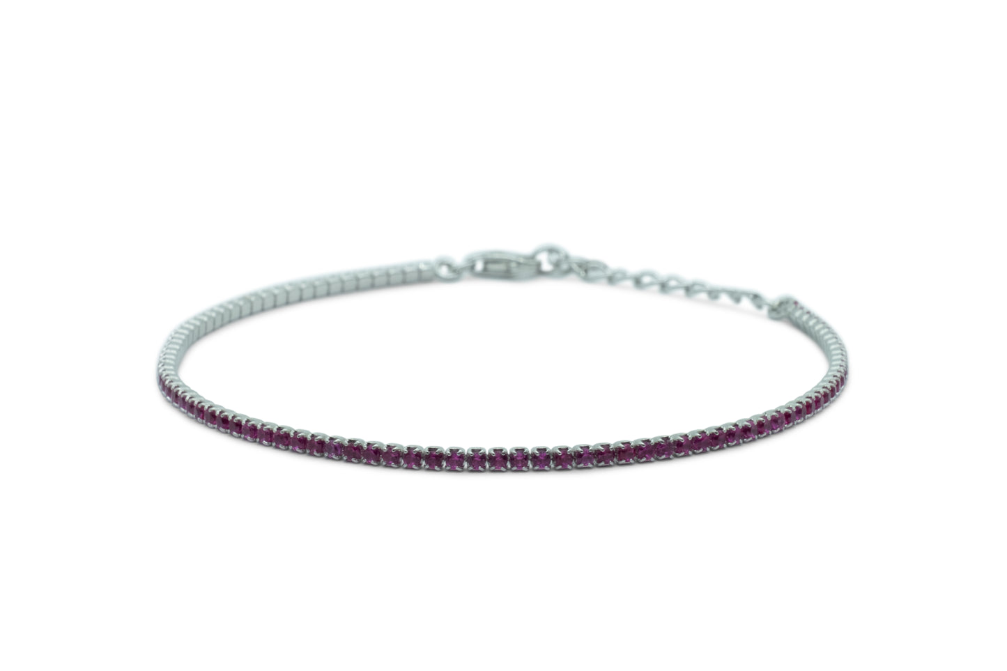 Bracciale Dilvdò Tennis 1.5mm Silver Ruby