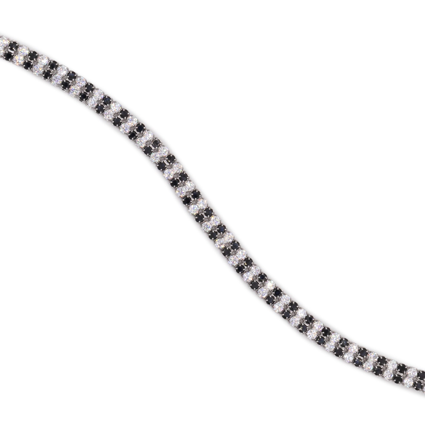 Bracciale Dilvdò Double Tennis Silver White & Black