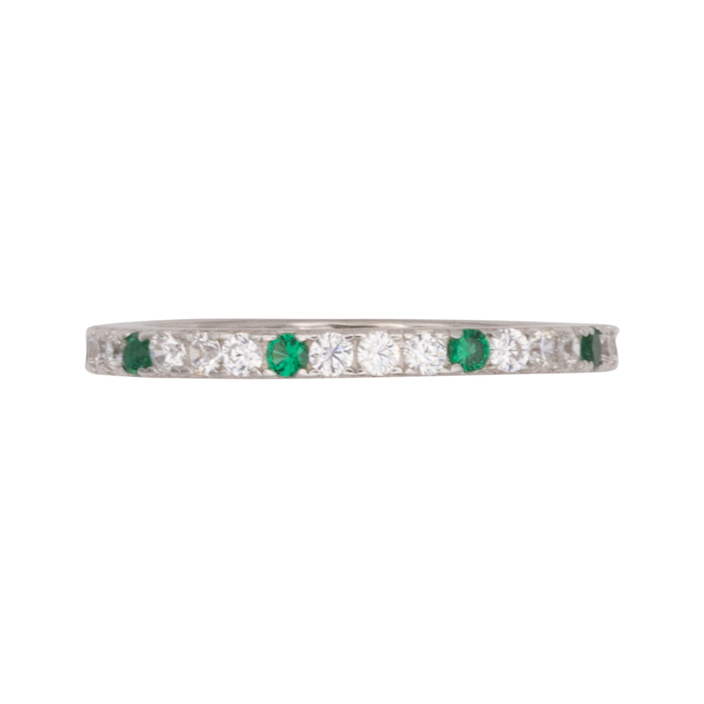 Eternity Ring Dilvdò Silver White & Green