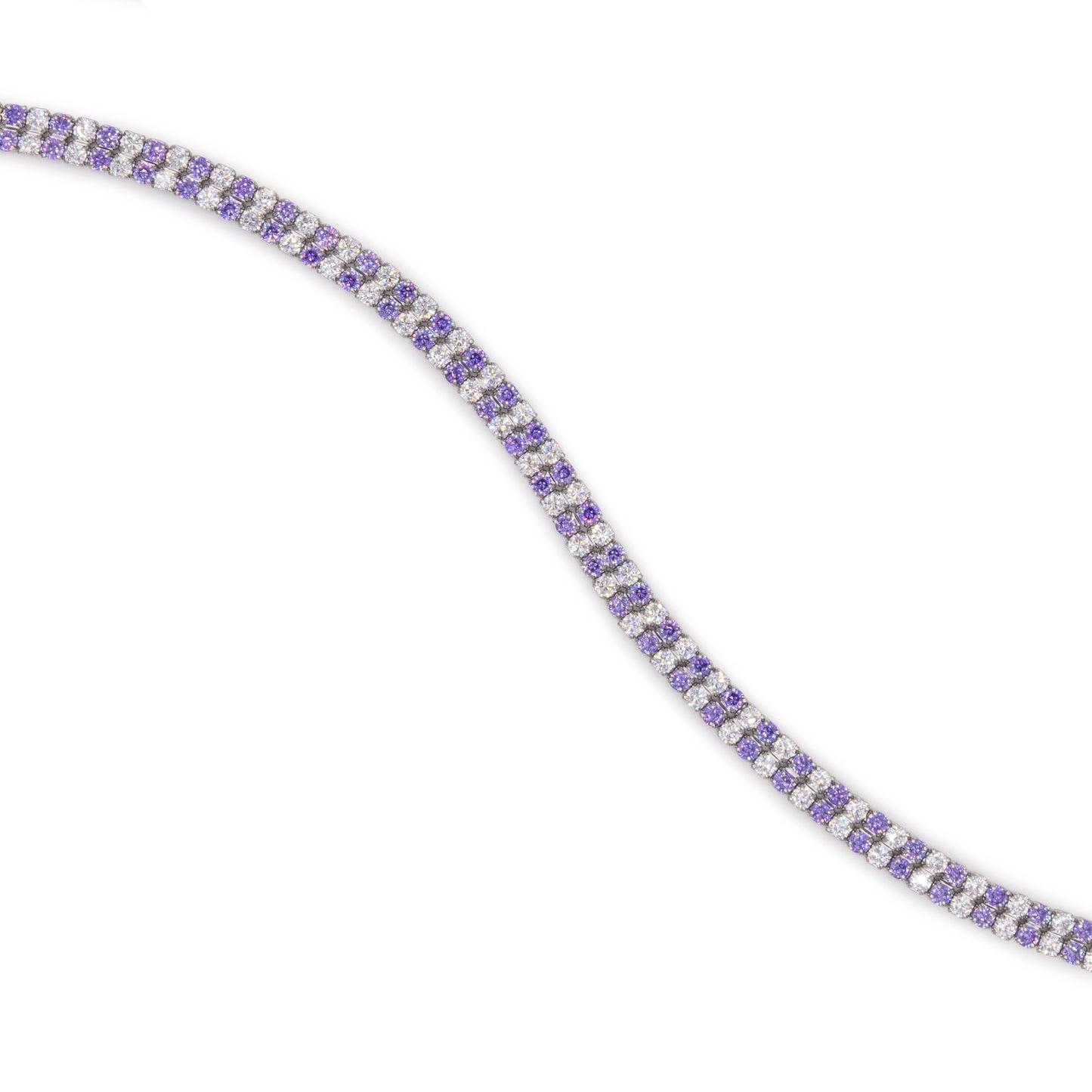 Bracciale Dilvdò Double Tennis Silver White & Lavender