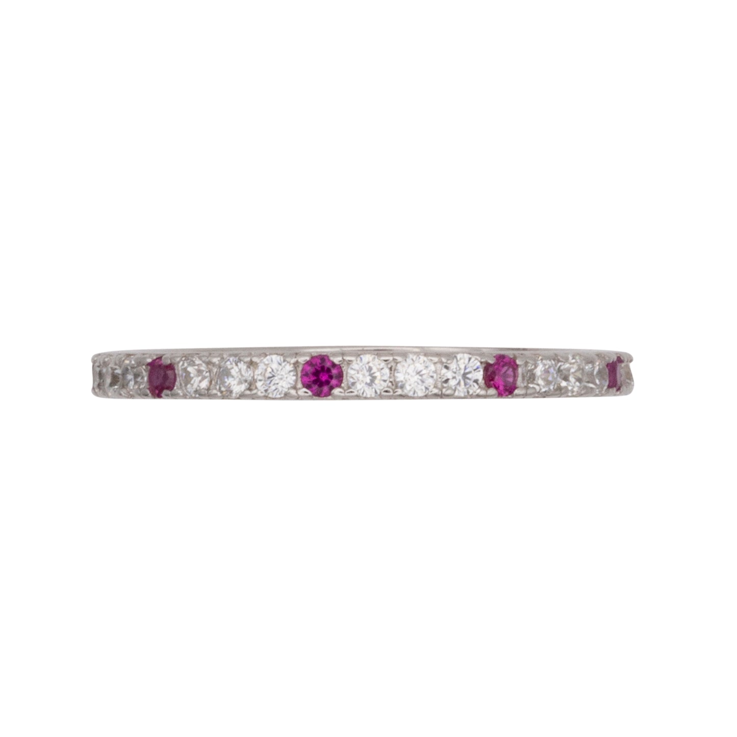 Eternity Ring Dilvdò Silver White & Ruby