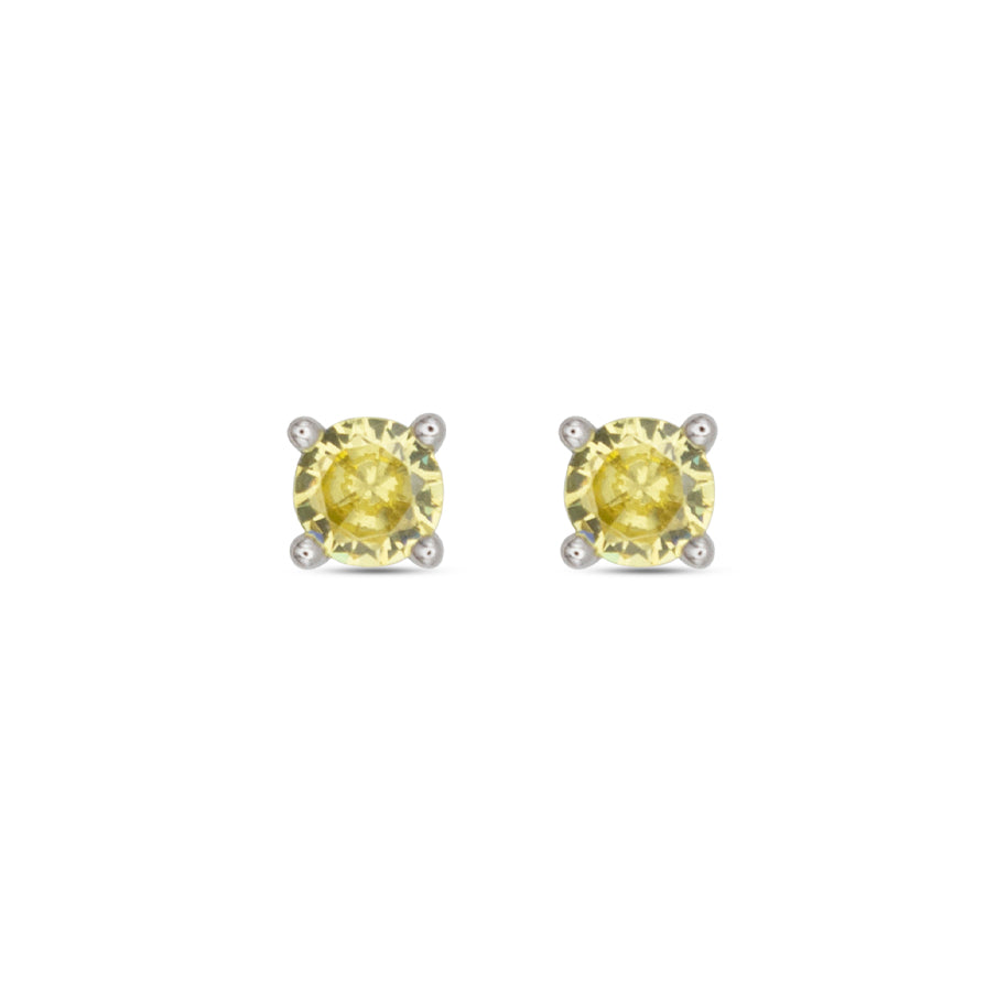 Small Stud Earrings Dilvdò Silver Yellow