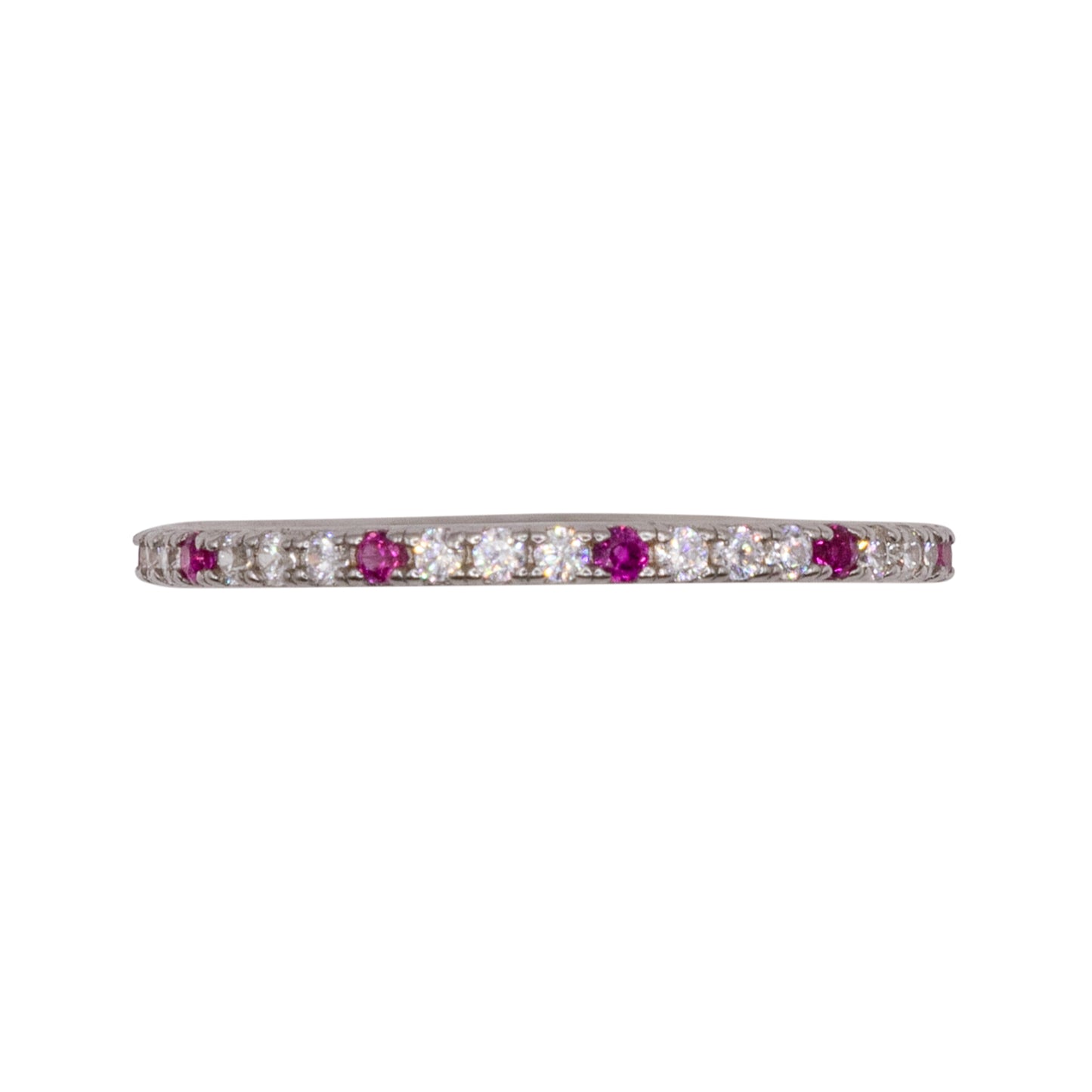 Eternity Ring Dilvdò Silver White and Ruby Slim