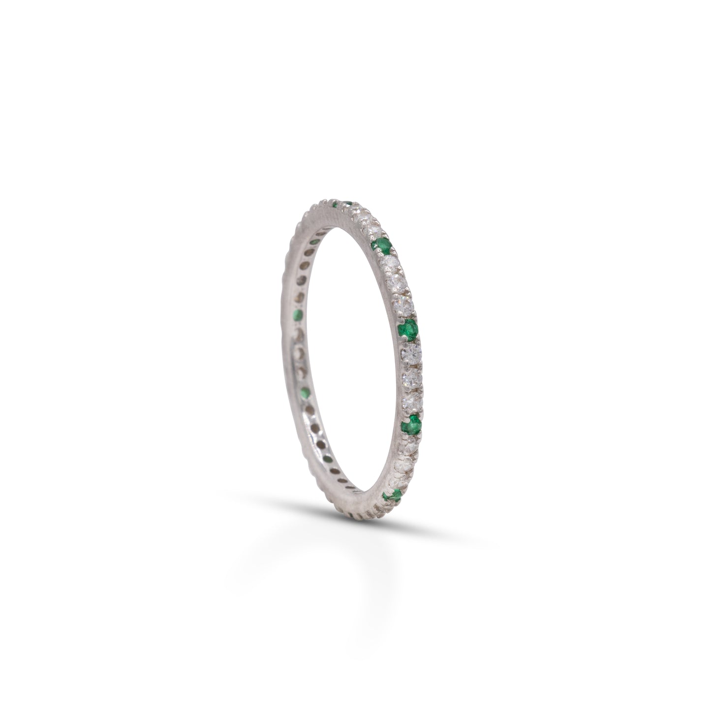 Eternity Ring Dilvdò Silver White and Green Slim