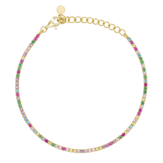 Bracciale Dilvdò Tennis 1.5mm Gold Multicolor