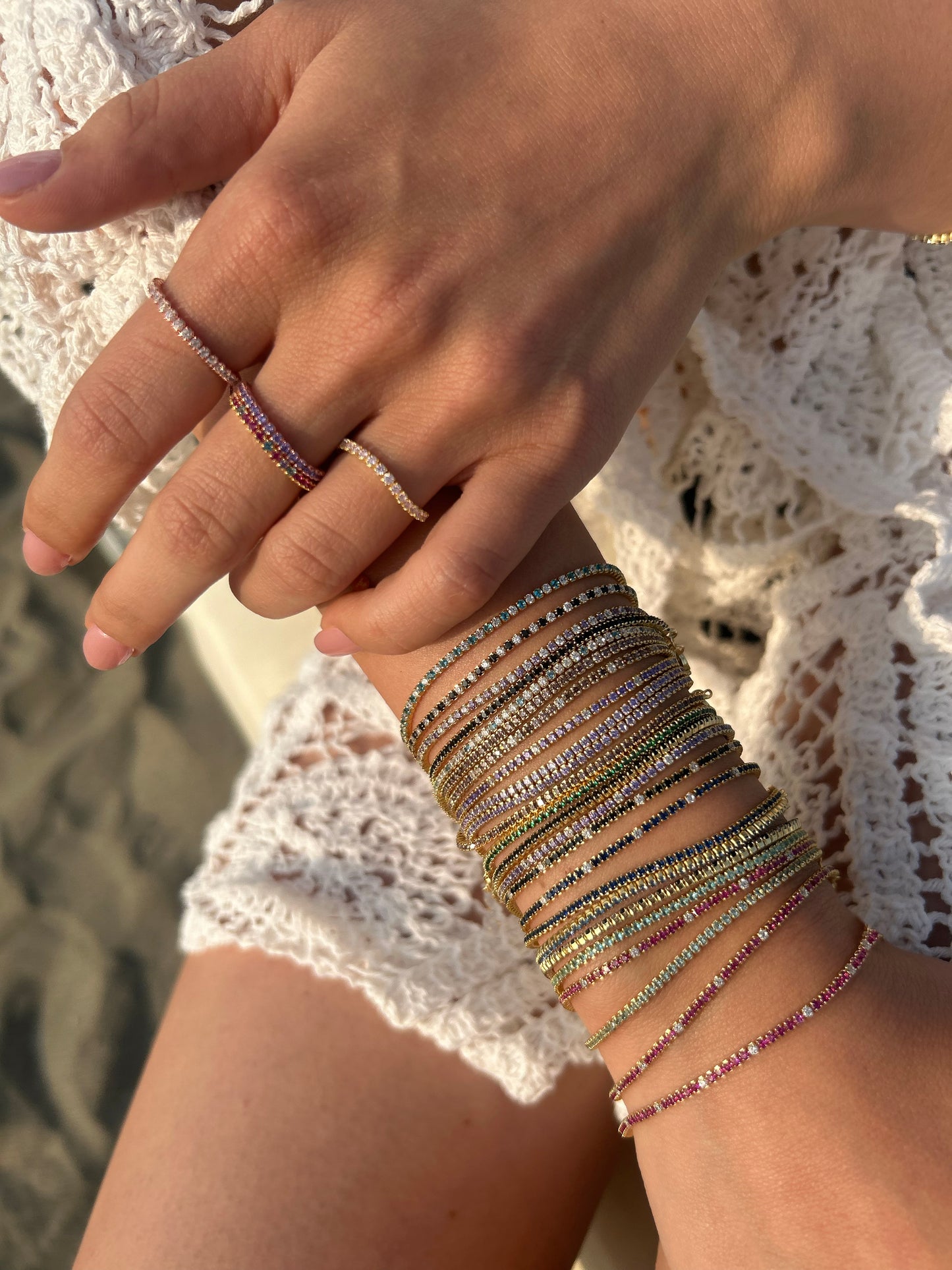 Bracciale Dilvdò Tennis 1.5mm Gold Multicolor