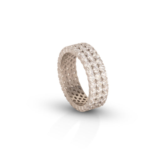 Triple Eternity Ring Dilvdò Silver White