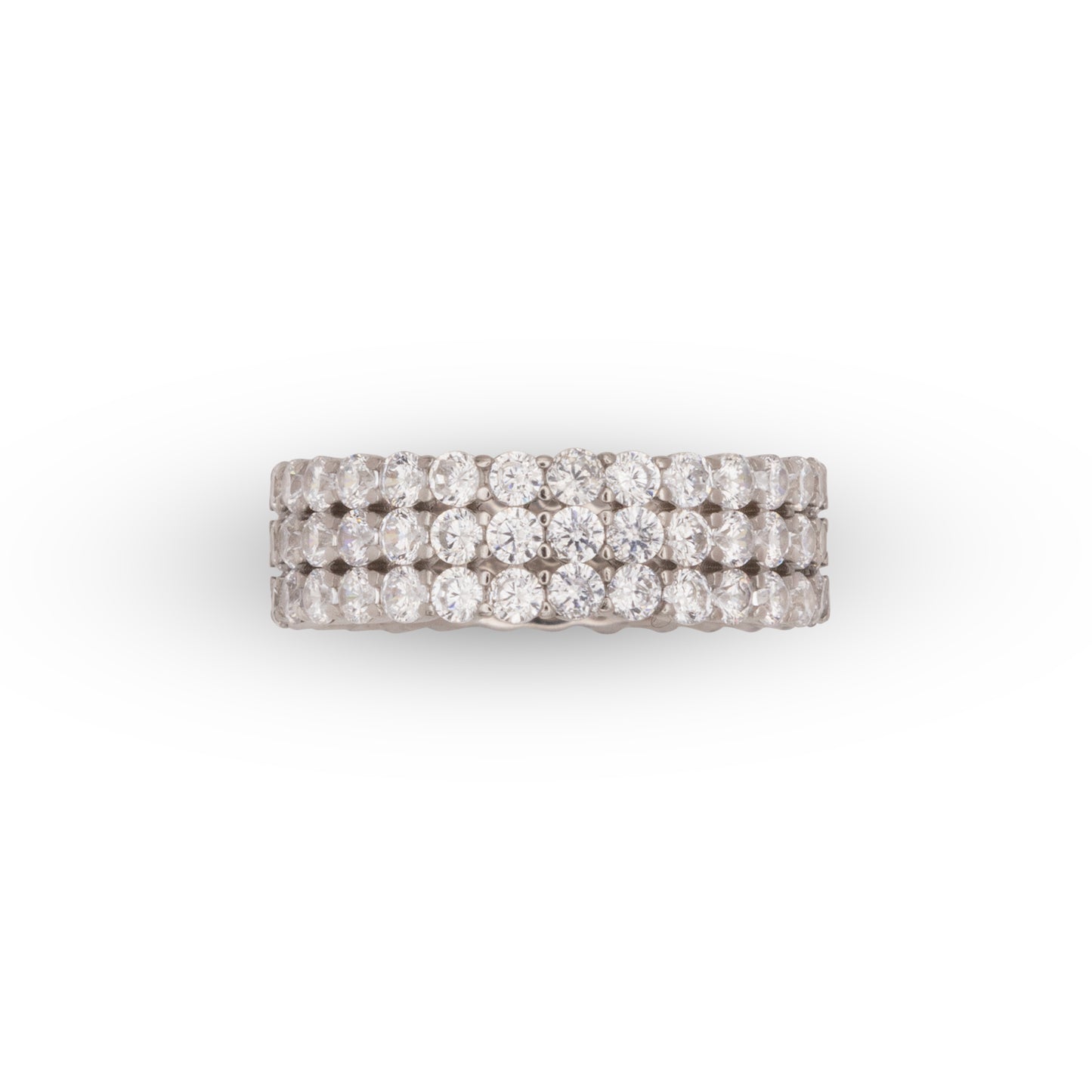 Triple Eternity Ring Dilvdò Silver White