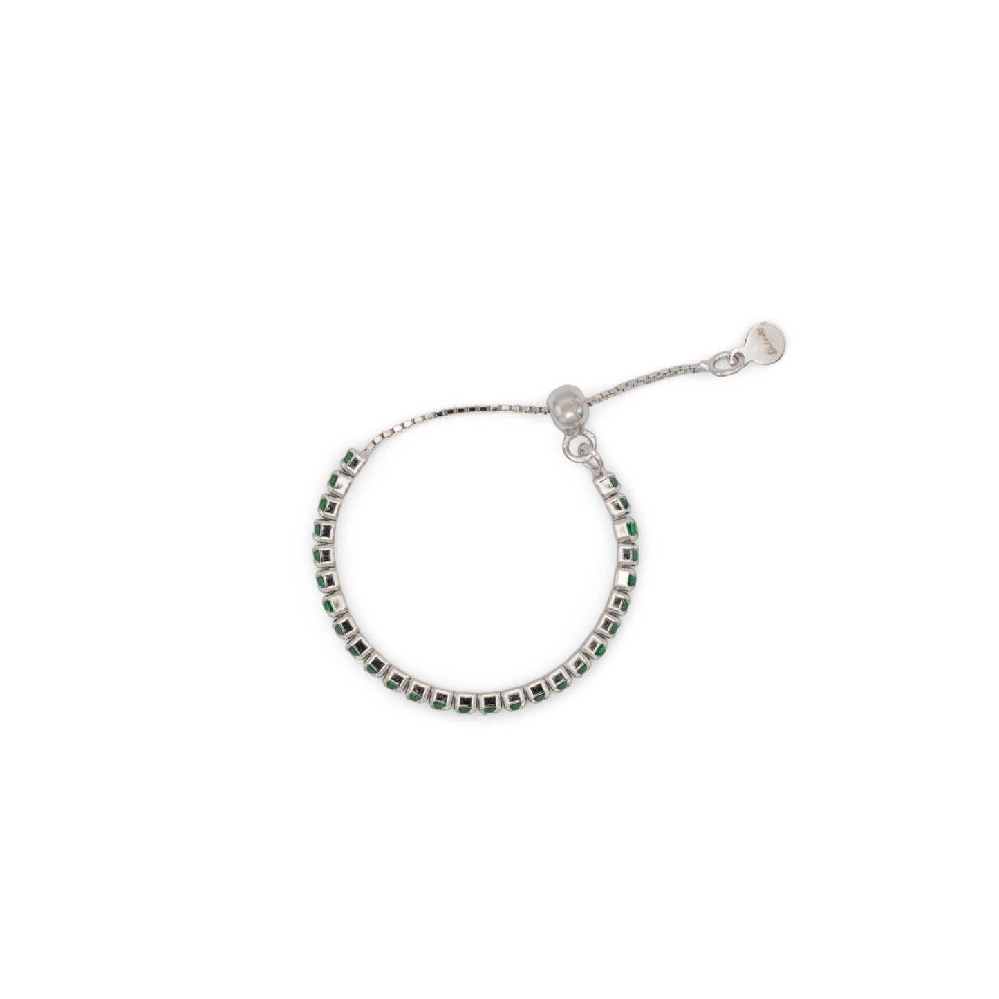 Adjustable Eternity Ring Dilvdò Silver Green