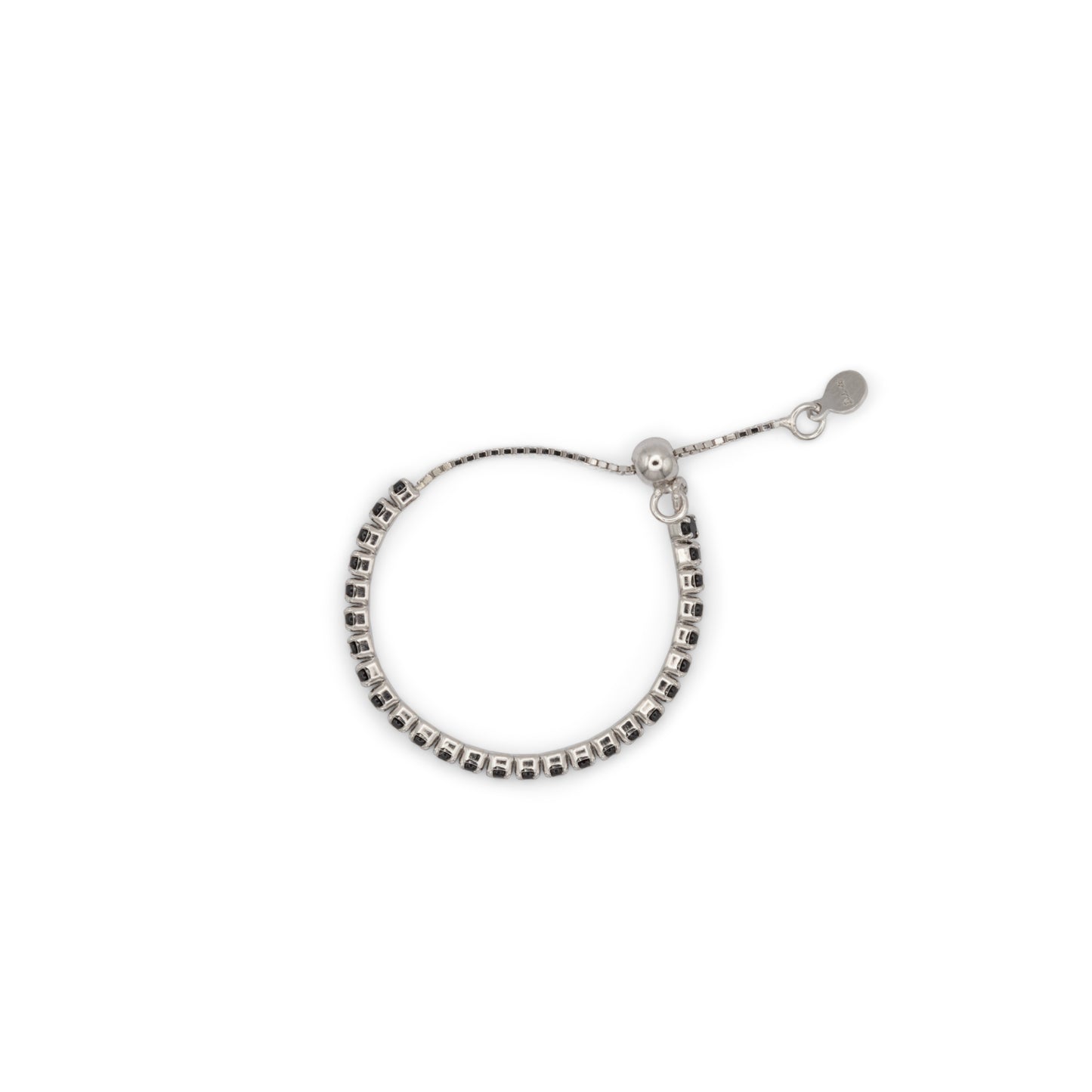 Adjustable Eternity Ring Dilvdò Silver Black