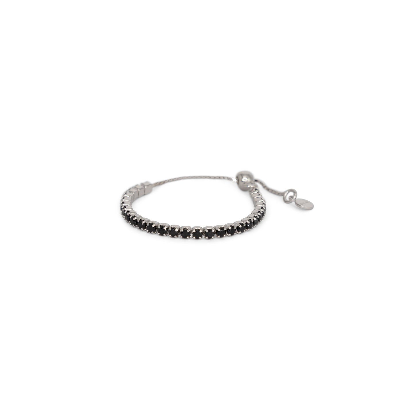 Adjustable Eternity Ring Dilvdò Silver Black