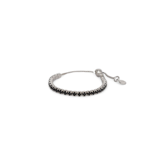 Adjustable Eternity Ring Dilvdò Silver Black