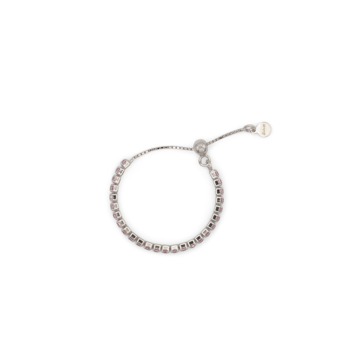Adjustable Eternity Ring Dilvdò Silver Pink