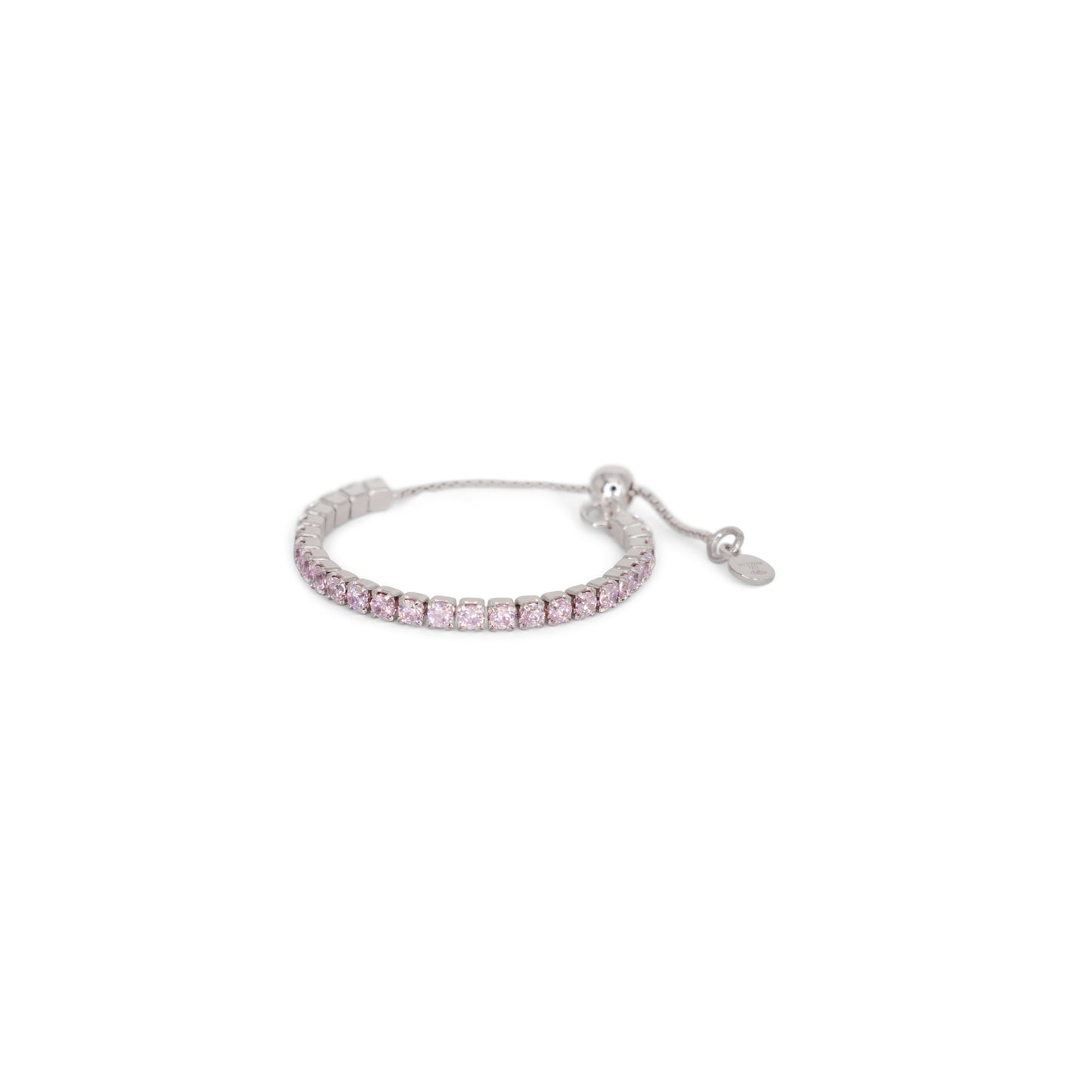 Adjustable Eternity Ring Dilvdò Silver Pink
