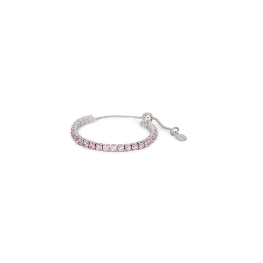 Adjustable Eternity Ring Dilvdò Silver Pink