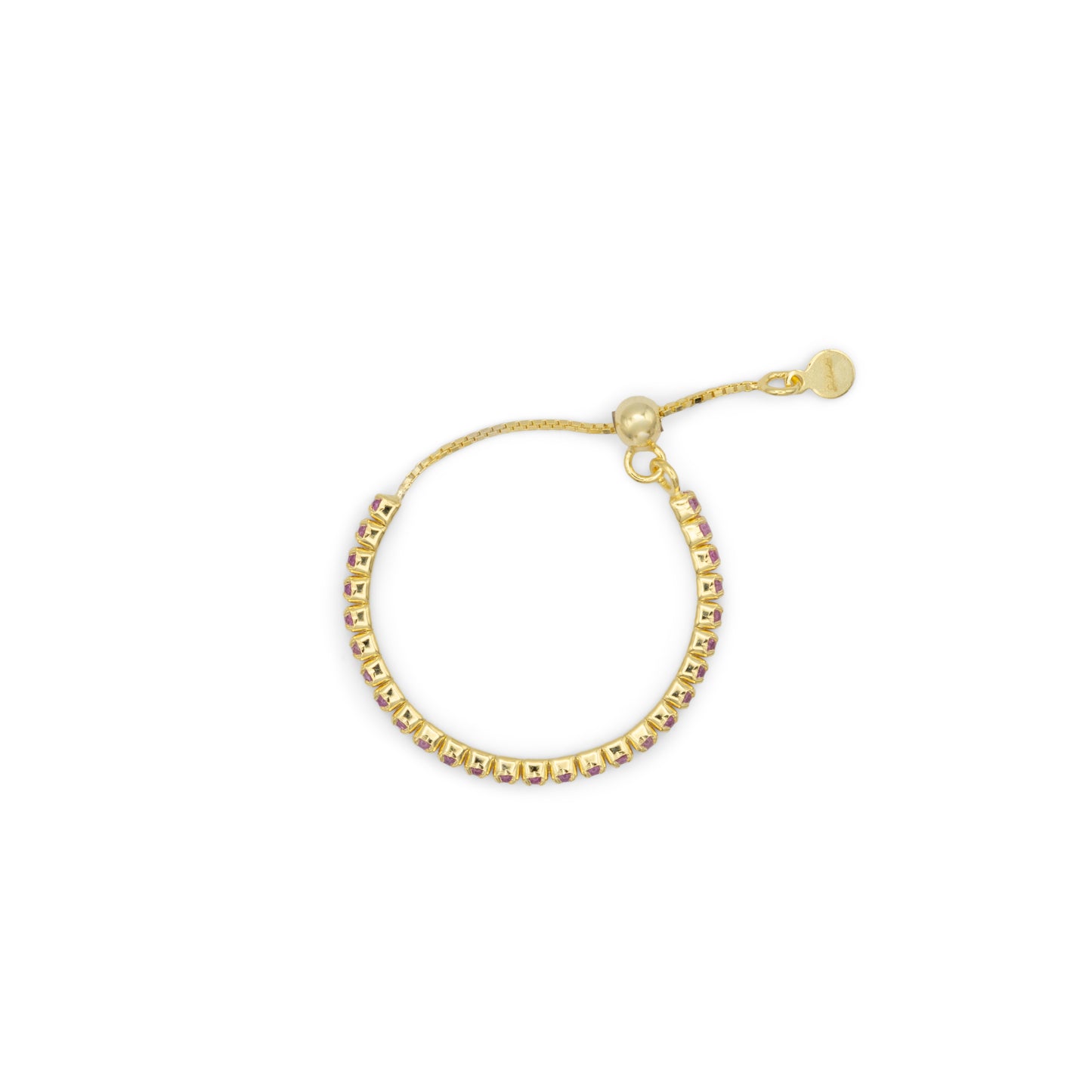 Adjustable Eternity Ring Dilvdò Gold Fucsia