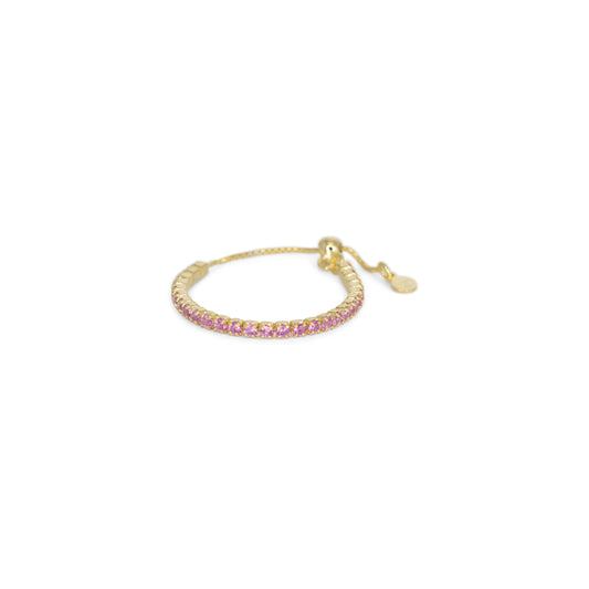 Adjustable Eternity Ring Dilvdò Gold Fuxia