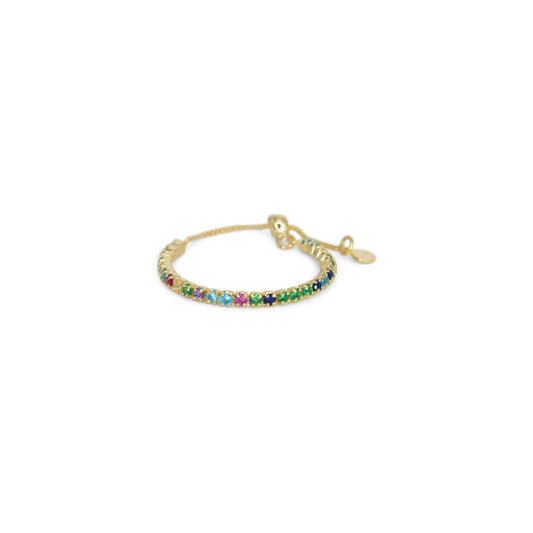Adjustable Eternity Ring Dilvdò Gold Multicolor