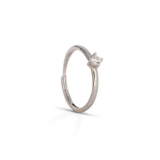 Solitaire Ring Dilvdò Silver White