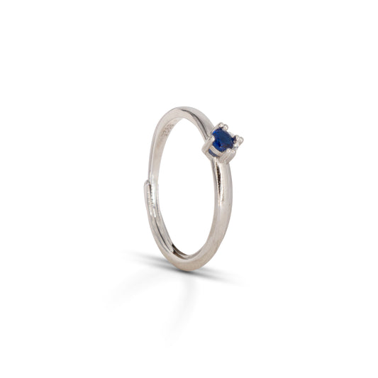 Solitaire Ring Dilvdò Silver Blue