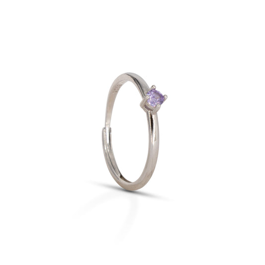 Solitaire Ring Dilvdò Silver Lavender