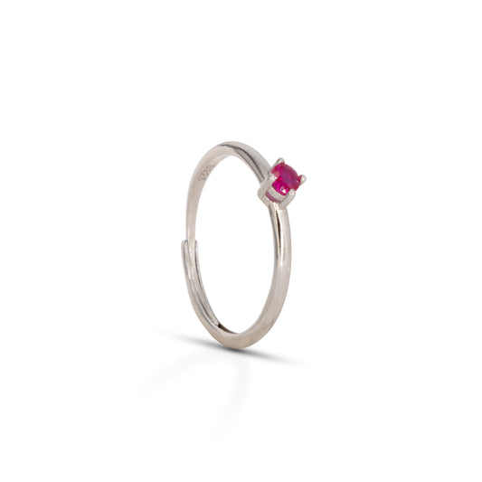 Solitaire Ring Dilvdò Silver Ruby