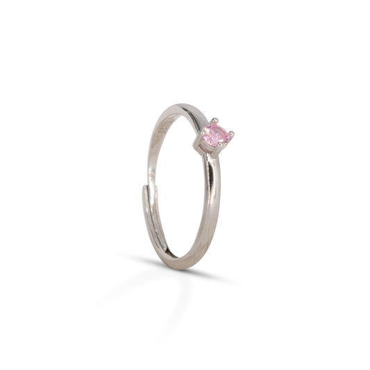 Solitaire Ring Dilvdò Silver Pink
