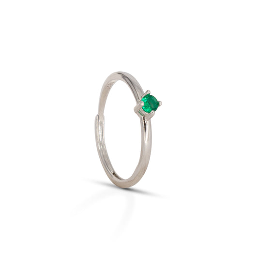 Solitaire Ring Dilvdò Silver Green
