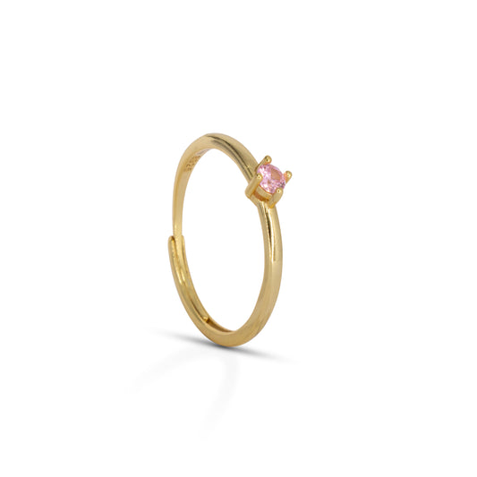 Solitaire Ring Dilvdò Gold Pink