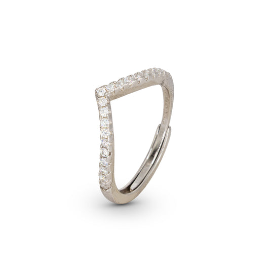 V Ring Dilvdò Silver White