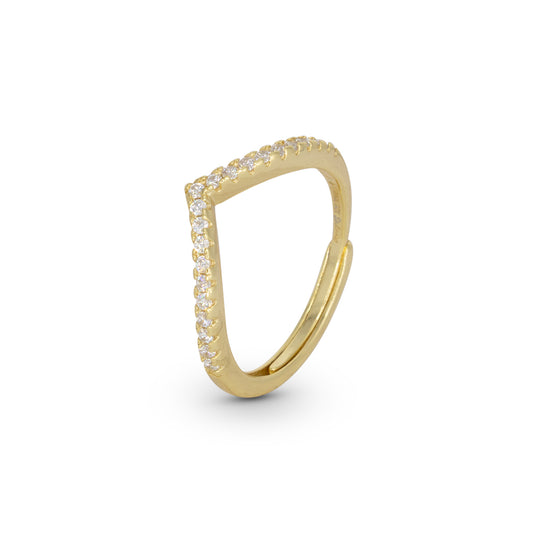 V Ring Dilvdò Gold White
