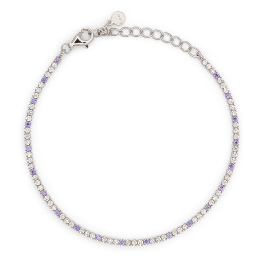 Bracciale Dilvdò Tennis 1.5mm Silver White & Lavender