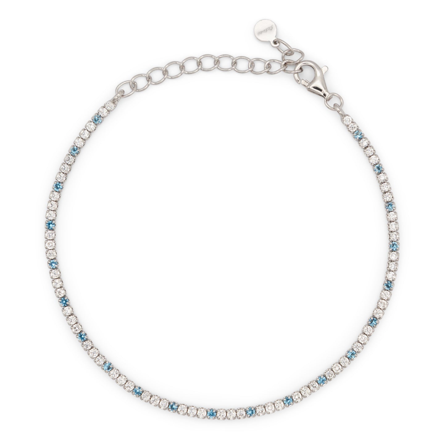 Bracciale Dilvdò Tennis 1.5mm Silver White & Turquoise