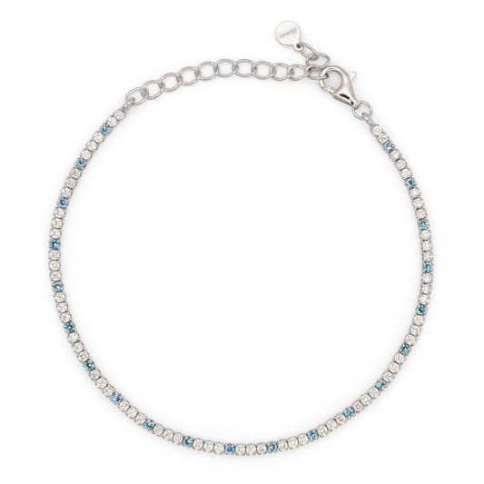 Bracciale Dilvdò Tennis 1.5mm Silver White & Turquoise