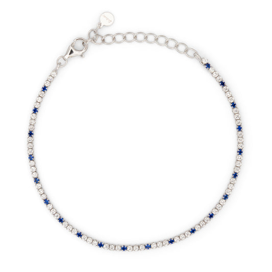 Bracciale Dilvdò Tennis 1.5mm Silver White & Blue