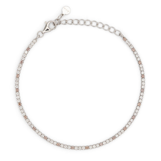 Bracciale Dilvdò Tennis 1.5mm Silver White & Brown