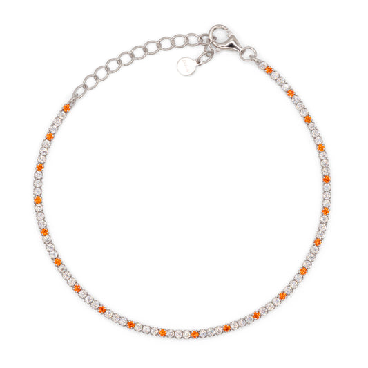 Bracciale Dilvdò Tennis 1.5mm Silver White & Orange