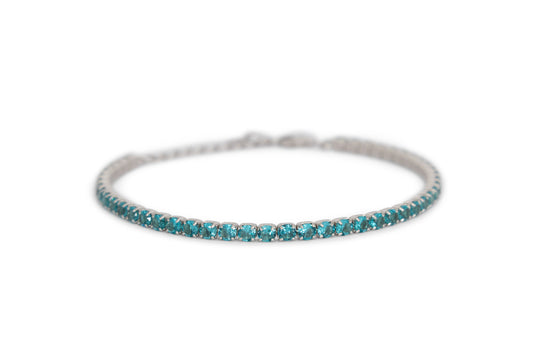 Bracciale Dilvdò Tennis 3mm Silver Paraiba
