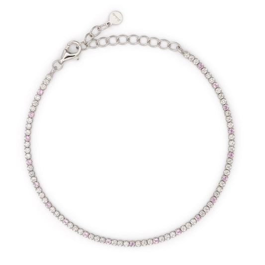Bracciale Dilvdò Tennis 1.5mm Silver White & Pink