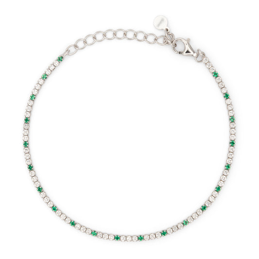 Bracciale Dilvdò Tennis 1.5mm Silver White & Green