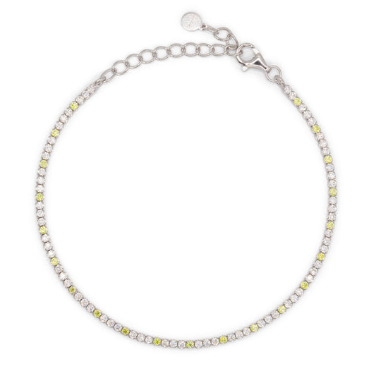 Bracciale Dilvdò Tennis 1.5mm Silver White & Lime