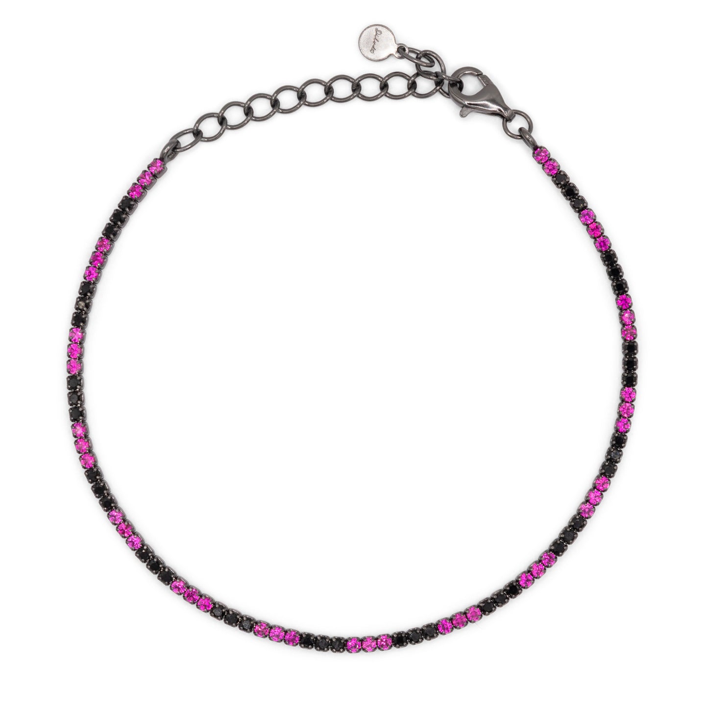 Bracciale Dilvdò Tennis 1.5mm Black Black & Ruby