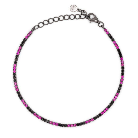 Bracciale Dilvdò Tennis 1.5mm Black Black & Ruby