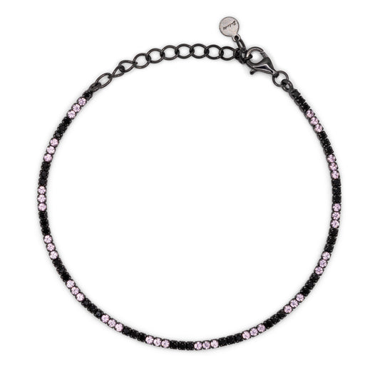 Bracciale Dilvdò Tennis 1.5mm Black Black & Pink