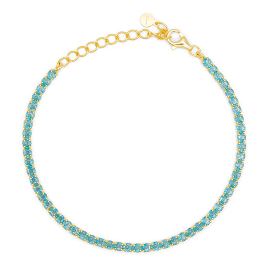 Bracciale Dilvdò Tennis 2.5mm Gold Turquoise