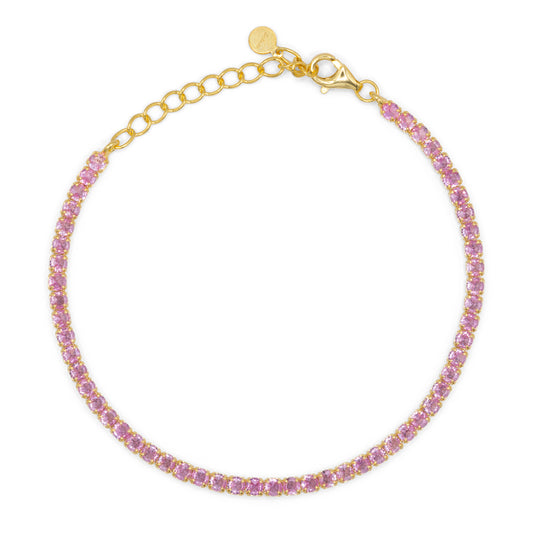 Bracciale Dilvdò Tennis 2.5mm Gold Fucsia